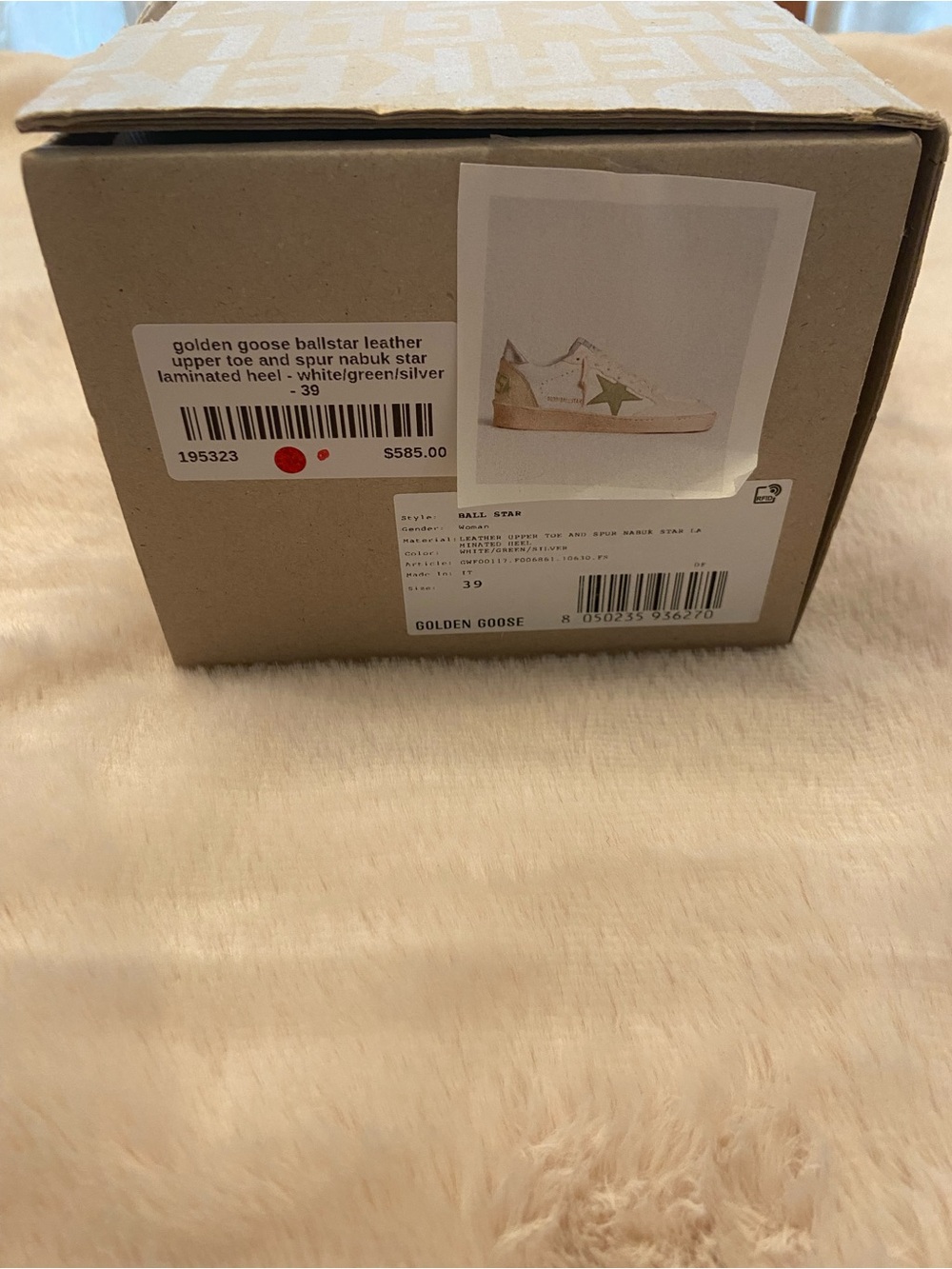 NIB - Golden Goose White Ballstar Leather Upper Toe and Spur Nabuk - Picture 5 of 10